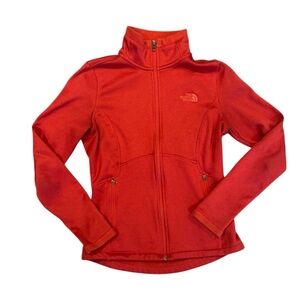 New Condition Womens North Face Small Fleece Zip Jacket Agave in Melon Red